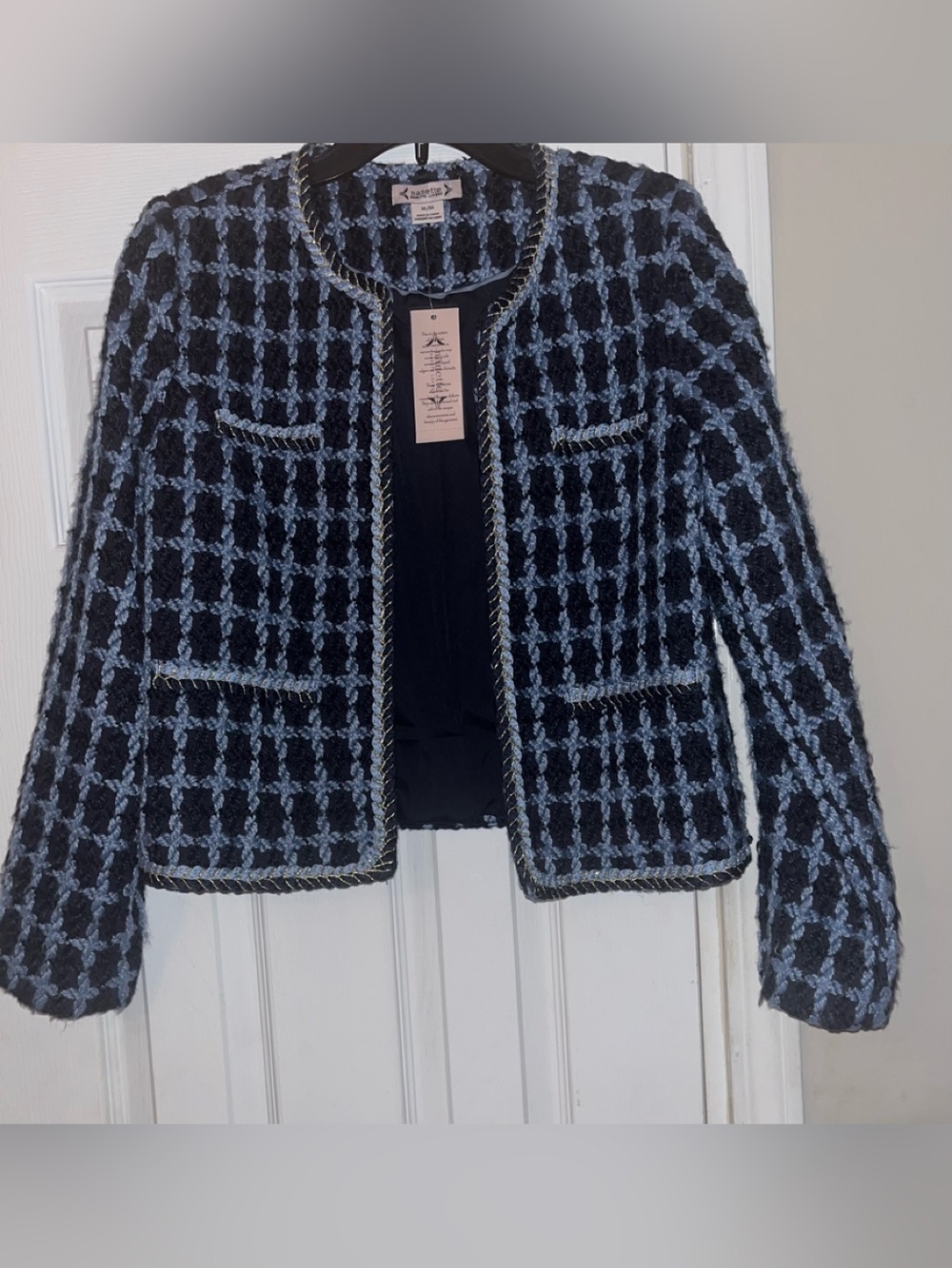NWT, Nanette (Nanette LePore) Steel Multi Blue Jacket, Size Medium